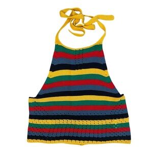 Reggae Crochet Halter Top Women's Small